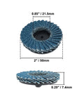 40 Piece Quick Change Flap Discs With 1/4 Shank Holder for Fast Swap Roll Lock Sanding Wheels Zirconia Alumina, 2 inch size with dust venting.