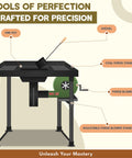 Diagram of Beginner Friendly Coal Forge Stand With Hand Blower For Blacksmithing Dope Heat Resistant Steel Forge Kit.