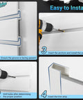 Installation steps for Dang Tough Four By Eight Slatwall Panel Kit with Quick Snap Lock PVC Garage Wall Organizer.