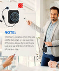 Man using Bluetooth Voice Amplifier With Lapel Mic And Headset Microphone Pack, 18W IPX5 Waterproof Portable PA System at presentation.