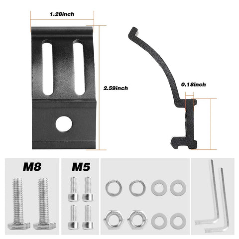Universal Adjustable LED Light Bar Mounting Brackets Kit Two Pack Bottom Mount Brackets For 4 Inch To 30 Inch LED Pods