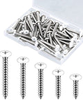 Built Tough Number 8 Pan Head Screws Self Tapping Stainless Steel Assorted Fastener Kit 100 Piece Set in clear box.