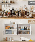 Works Like A Charm Farmhouse Wall Cabinet With Four Soft Close Barn Doors And Three Adjustable Shelves Solid Choice For Laundry Organization Or Bath Storage In Clean White Wood Grain, organized cabinet view.