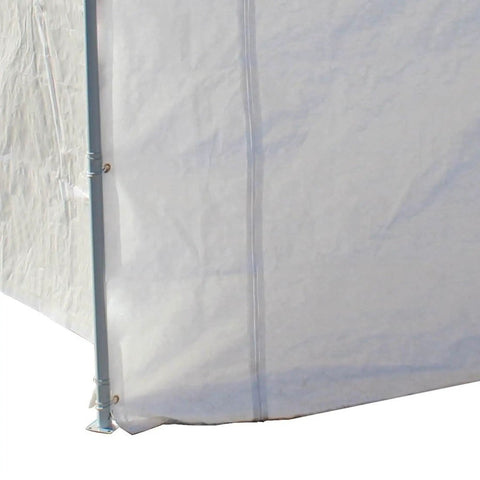 Heavy Duty 10x20 Canopy Sidewalls With Straps White Weatherproof Panels For Carport Garage Storage, Windproof Four Panels, Durable Protective Weather Cover For Inflatable Garage Covers