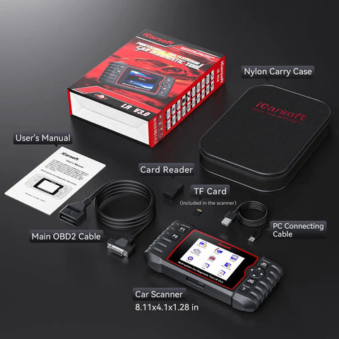 LR V3.0 2026 Bi-Directional OBD2 Scanner kit with cables, card, user manual, and carry case for Land Rover and Jaguar.