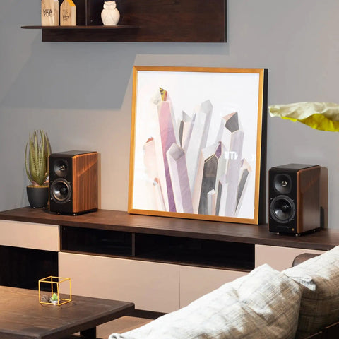 S2000MKIII High Fidelity Studio Monitor Speakers With Coaxial Tweeter And Five Point Five Inch Woofers, Walnut Finish