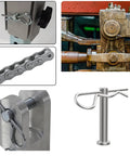 Close-up of Ultimate M8 Clevis Pin and M3 R Clip Set in mechanical applications and configurations.