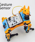 Robotic toy dog with gesture component of All In One Sensor Pack For Robotics IoT And AI With Light Touch Gesture Proximity Motion And Infrared Distance Sensors Plug And Play With ESP32 And Raspberry Pi Grove Connectors For Easy Microcontroller Wiring.