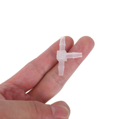 20 Pieces Plastic Reducing Tee Fittings Set, Leakproof No Fuss T Shaped Pipe Connectors, Easy Install, Stable Flow, Ideal For Chemical And Mechanical Industries, Multi Industry Pipe Adapters, small white plastic tee fitting in hand