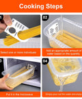Step-by-step cooking with Microwave Pasta Pot With Strainer Lid And Measuring Cup Clip, Quick 10 Minute Cook For 1 To 4 Servings