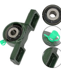 Close-up of UCP201-8 Pillow Block Bearing Set 6 Pack Self Aligning With Spherical Outer Ring Pre Lubricated, showing green housing.