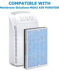 MSA3 Replacement Filter Compatible With MSA3 And MSA3S Air Purifiers beside a white air purifier