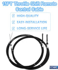 15 Foot Throttle Shift Remote Control Cable For Outboard Engines Including Evinrude OMC BRP Ficht 1979 2025 Replace OE 0173115 173115 Delivers Smooth Gear Shifts And Easy Install For Boat Buffs displayed with high quality and easy installation icons
