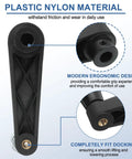Premium Heavy Duty Revolving Handwheel Machine Handle, 2 Piece Universal Lathe Crank Grip Replacement, 10 MM Bore 105 MM Length, showing nylon material and ergonomic design.