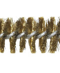 Close-up of brass bristles on Deep Fryer Cleaning Brush 27 Inch Straight High Temp Commercial Kitchen Tool With Heavy Duty Brass Bristles Heat Resistant Up To 750 F Deep Fryer Cleaner Made In USA