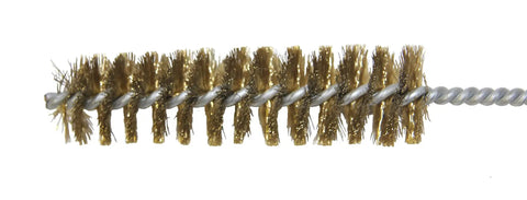 Close-up of brass bristles on Deep Fryer Cleaning Brush 27 Inch Straight High Temp Commercial Kitchen Tool With Heavy Duty Brass Bristles Heat Resistant Up To 750 F Deep Fryer Cleaner Made In USA