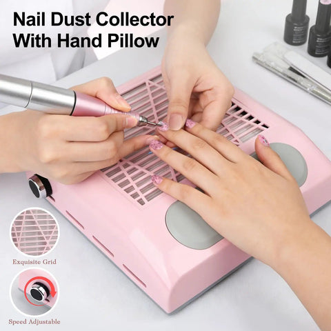 Pro Grade Nail Dust Collector For Acrylic Nails Vacuum Machine 4500RPM Adjustable Nail Vacuum Dust Collector Electric Nail