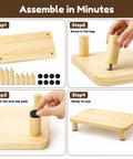 Assembling Elevated Cat Food Stand For Automatic Feeders Supporting Furbaby Neck Comfort With Solid Pine Build.