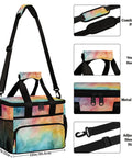 Dope Gradient Color Insulated Picnic Backpack With Spacious 12x9x10 Inch Design showcasing features and dimensions