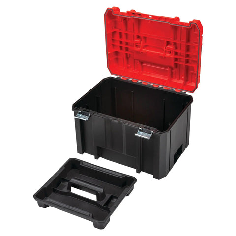 VersaStack Deep Tool Box Lockable 17 Inch Organizer With Removable Tray and IP54 Water Dust Protection, open view