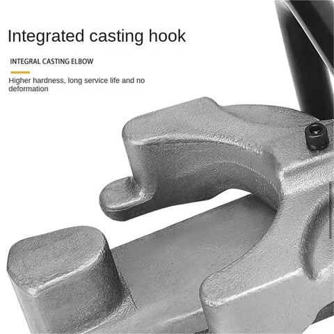 Integrated casting hook of Heavy Duty 1200W Electric Rebar Cutter And Bender Machine For 16mm Steel, showcasing robust construction.