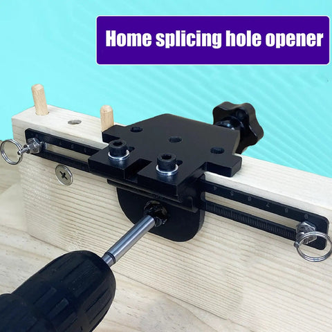 Heavy Duty 3 In 1 Dowel Jig Kit With High Carbon Steel Adjustable Woodworking Drill Guide and bits in use on wood