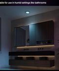Top Shelf Smart Recessed Led Ceiling Light With Sleek Slim Downlight Providing Full Spectrum Daylight Tuning And Smooth Flush Fit Design for bathroom ambiance.