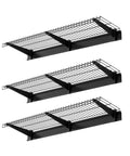 Sturdy 3 Tier Wall Garage Shelving Unit For Heavy Duty Storage, 1x3 Ft Steel Wall Mounted Shelves With 11x36 Inch Per Shelf And 450 Lbs Total Capacity, Black Durable Floating Metal Rack For Tools Bins And Garage Organization, stacked view