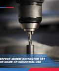 Ultimate Heavy Duty Screw And Bolt Extractor Kit With Multispline And Spiral Extractors Left Hand Drill Bits in use