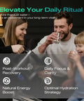 Family using 72 Oz Hydrogen Water Pitcher Pro Generator With 3000 PPB SPE PEM Tech Large Family Size Hydration System