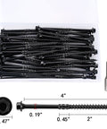 Heavy Hitter Deck Screws 14 X 4 Inch Hex Head Wood Structural Fasteners in secure jar with hex socket, showing dimensions.