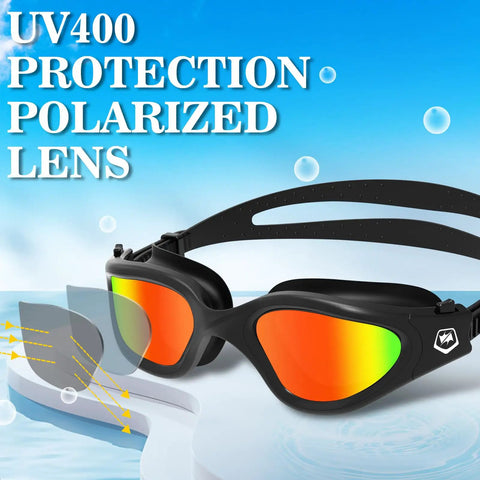 Straight Up Crisp Polarized Swimming Goggles For Outdoor Pool And Surf Featuring Legit Anti Fog Tech Tight Waterproof Fit And Top Tier UV Shield For Zero Glare Crystal Clear Vision