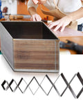 Seven Piece Leather Hole Punch Set With Diamond Shape Dies From 20mm To 50mm for DIY crafting, displayed on workbench.