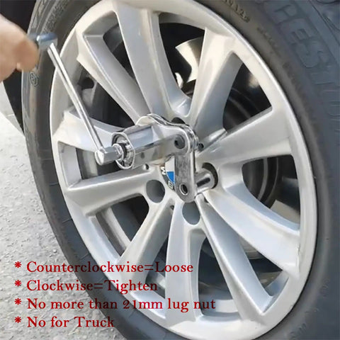Beefy 1/2 Inch Drive Torque Multiplier Wrench Set For Lug Nut Removal With 1:16 Gear Ratio Delivers 680 NM Labor Saving Tire Change Tool on car wheel