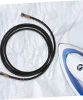 High Temperature Steam Iron Replacement Hose With Easy Install No Fuss Lightweight Flexible Tube next to electric iron