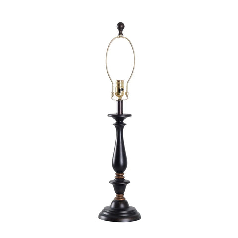 Gavin Lamp Set Duo In Golden Flecked Bronze With Gold Highlights, Traditional Candlestick Style Table Lamps, base view.
