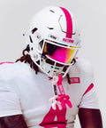 Game Day Ready Dope Football Mouth Guard With Permanent Strap For Adults And Youth Pink helmet and face shield gear.