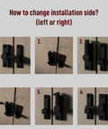 Instruction steps for installing Heavy Duty Sliding Barn Door Latch With 90/180 Degree Universal Operation, Privacy Lock For Bathroom Bedroom Garage And Cabinets