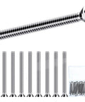 Extra Long Outlet Screws For Deep Outlet Boxes And Device Mounts, 6-32 By 1-1/2 Inch Machine Screws With Flat Head And Cross Recess