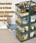 No Fuss Foldable Storage Bins Featuring Secure Snap Lids And Smooth Rolling Wheels stacked with jars for convenient organization.