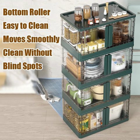 Foldable Storage Boxes With Lids And Smooth Rolling Wheels, Stackable Plastic Cube Bins Featuring A Nifty Slide Panel, Solid Durable Design For Slick Closet Organization And Tight Gap Spaces That Truly Get The Job Done