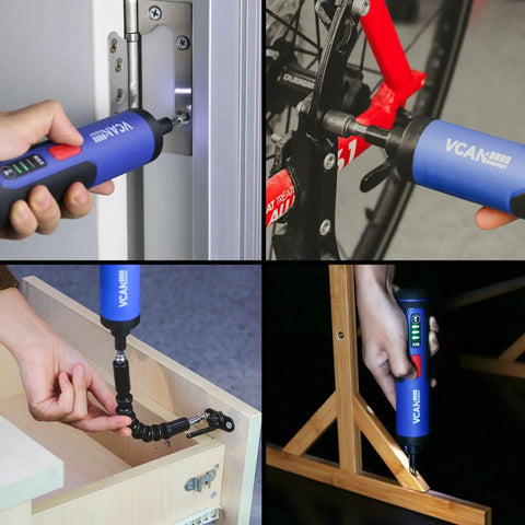 Using 4V Cordless Electric Screwdriver With LED Light 2000mAh USB Rechargeable Battery Adjustable Torque on various DIY tasks