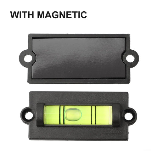 Compact for spirit Level 2.3 Inch with magnetic, black plastic frame and bubble for precise leveling.