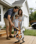 Family enjoying Stainless Steel Wood Burning Fire Pit With Stand And Carry Bag Portable Outdoor Heater on patio