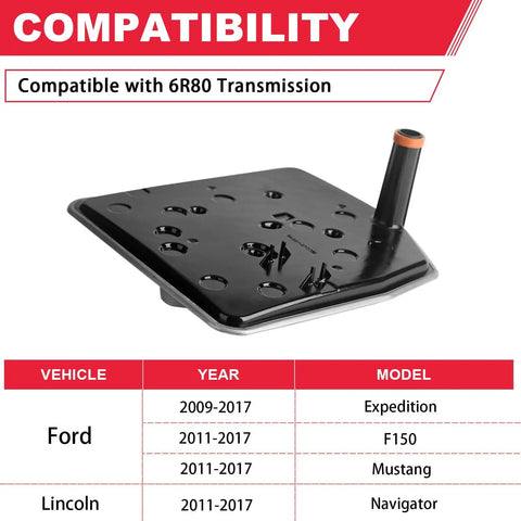 6R80 Transmission Filter With Gasket Kit Fits Ford Expedition F150 Mustang Lincoln Navigator Replaces FT 188 BL3Z 7A098 A