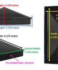 Plastic Pyramid Fence Post Caps 4x6 Nominal 3-5/8 x 5-5/8 With Pre-Drilled Holes Black or White Pack of 2 measurements shown