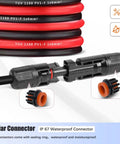 10 AWG Solar Extension Cable 30 Ft For Roof PV Systems With Male And Female Connectors, 30 Amp DC Wire, Waterproof Design