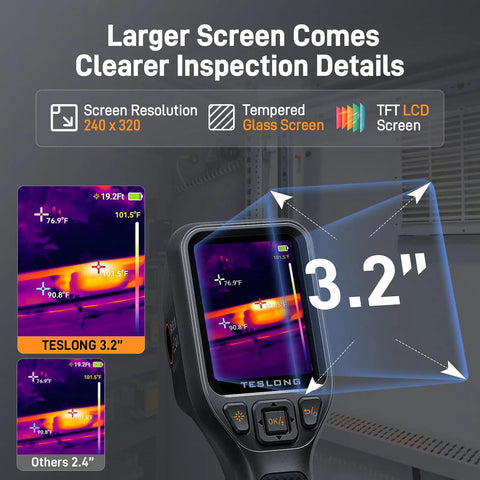Pro Grade Thermal Imaging Camera With Visual Camera TTM260 featuring 3.2 inch LCD screen, super resolution infrared display