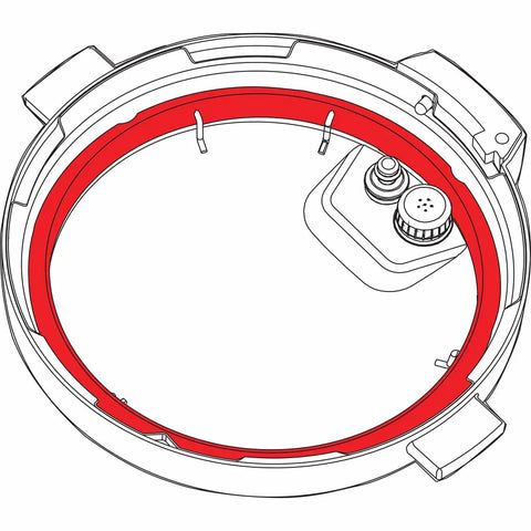 Illustration of Two Pack Replacement Sealing Rings For Mini 3 Quart Electric Pressure Cooker Inner Pot Clear Non Toxic BPA Free