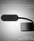 Top view of Ivy LED Desk Lamp With USB Port And 3 Way Touch Switch, ultra efficient black reading light with sleek base.